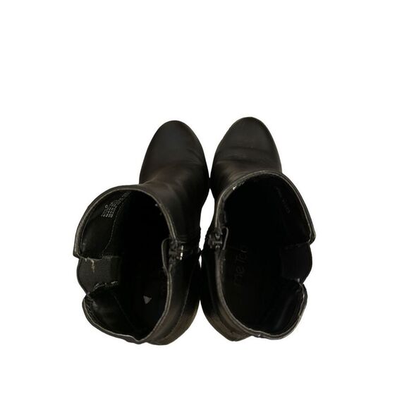 NEW Me too Arlo black chunky zip up heel boots sz 6.5 women’s biker edgy snakesk - Picture 7 of 7